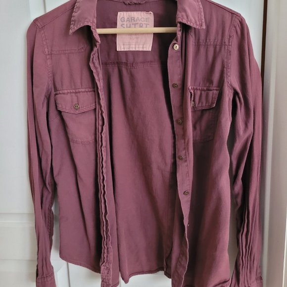 Purple Button Up Collared Shirt - Picture 2 of 3